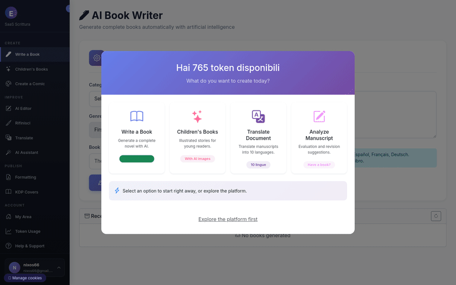 Book Writer in azione